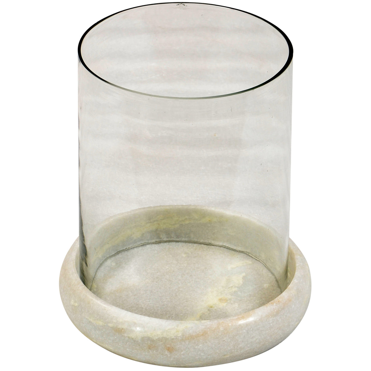 Isadora Clear Glass and Natural Marble Base Hundi