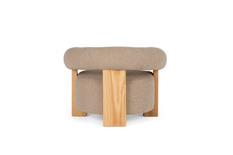 Modrest Alamo Modern Beige Faux Sheepskin & Oak Accent Chair Model VGMY-1385-TOAST