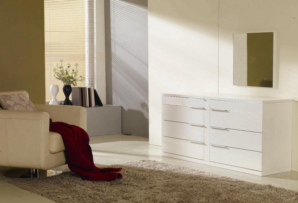 Modrest Prestige Modern White Lacquer Mirror Model VGWCPRESTIGE-MIR