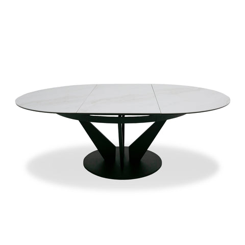 Modrest Alberta Modern Black And White Ceramic Extendable 59" | 86 5" Oval Dining Table Model VGYF-DT8951-BLK-DT
