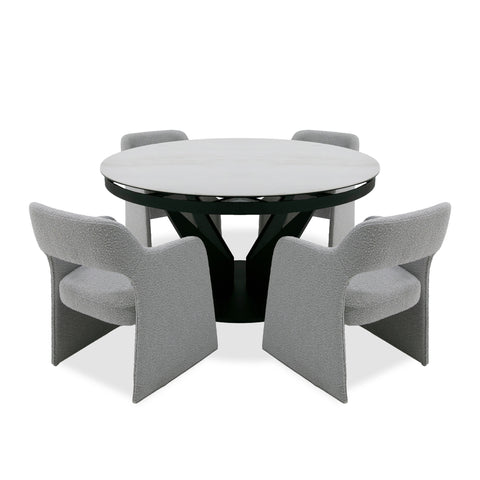Modrest Alberta Modern Black And White Ceramic Extendable 59" | 86 5" Oval Dining Table Model VGYF-DT8951-BLK-DT