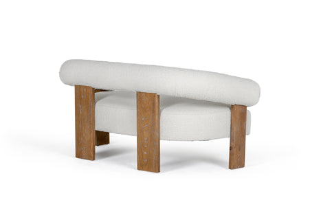 Modrest Aledo Modern Off White Fabric & Oak Loveseat Model VGMY-1361-L