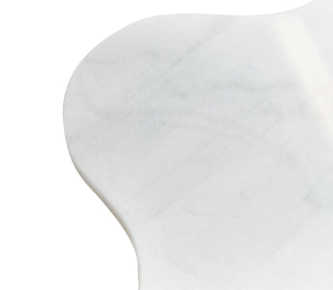 Modrest Aleidy White Marble & Black Metal End Table Model VGGMM-ET-1578-WHT-ET