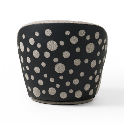 Divani Casa Allis Glam Grey And Black Fabric Swivel Accent Chair  Model VGOD-ZW-21089-GRY-C