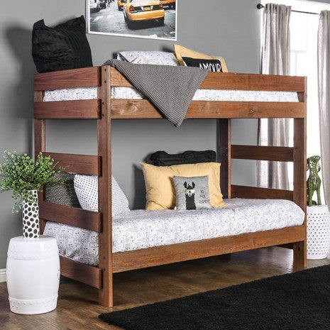 Arlette Twin/Twin Bunk Bed Model Am-Bk100-Bed-Slat By Furniture Of America 