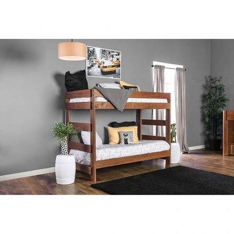 Arlette Twin/Twin Bunk Bed Model Am-Bk100-Bed-Slat By Furniture Of America 