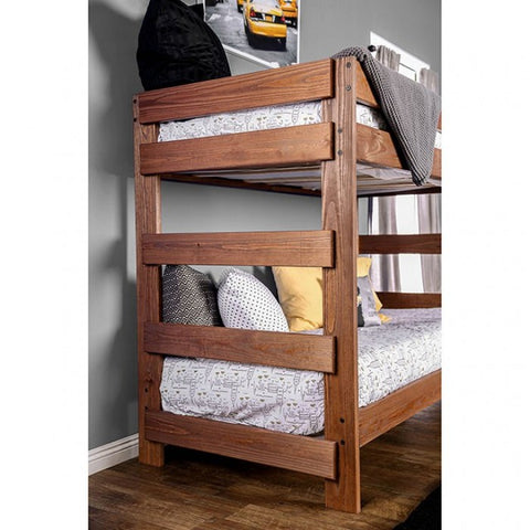 Arlette Twin/Twin Bunk Bed Model Am-Bk100-Bed-Slat By Furniture Of America 