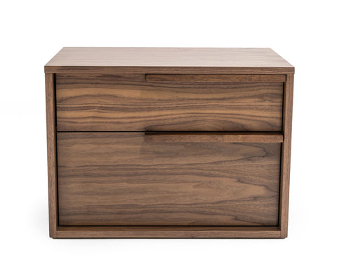 Modrest Amberlie Modern Walnut Nightstand Model VGMABR-96-WAL-NS