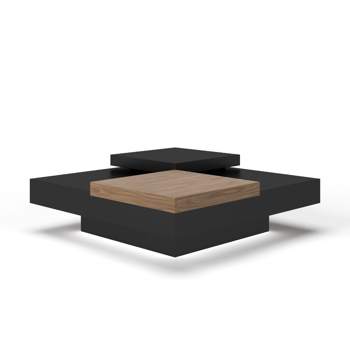 Modrest Ambry Modern Walnut And Flat Black Coffee Table Model VGBB-MH1412-FB