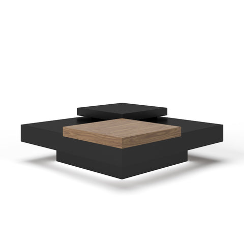 Modrest Ambry Modern Walnut And Flat Black Coffee Table Model VGBB-MH1412-FB