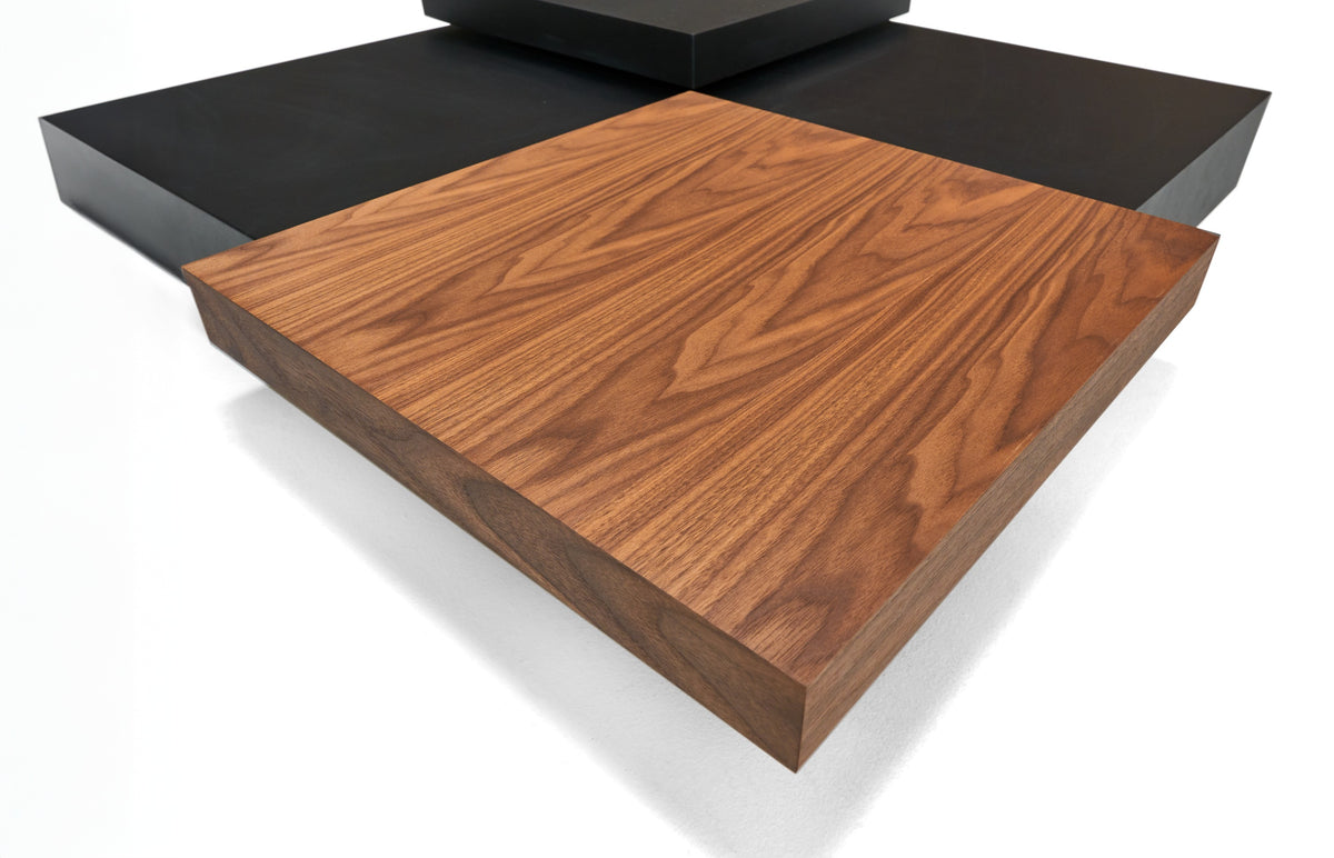 Modrest Ambry Modern Walnut And Flat Black Coffee Table Model VGBB-MH1412-FB
