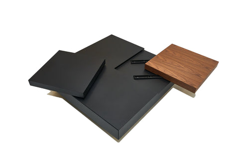 Modrest Ambry Modern Walnut And Flat Black Coffee Table Model VGBB-MH1412-FB