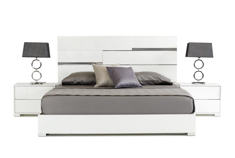 Eastern King Modrest Ancona Italian Modern White Bed Model VGACANCONA-BED-WHT-EK