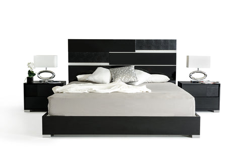 Eastern King Modrest Ancona Italian Modern Black Bed Model VGACANCONA-BED-BLK-EK