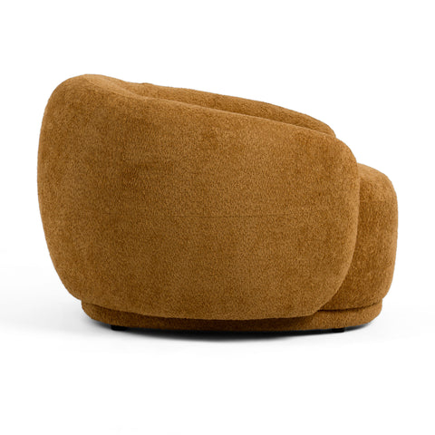 Divani Casa Andrew Modern Orange Fabric Swivel Accent Chair Model VGEV-B1830-CHR-ORG