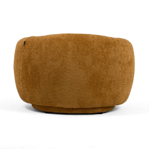 Divani Casa Andrew Modern Orange Fabric Swivel Accent Chair Model VGEV-B1830-CHR-ORG