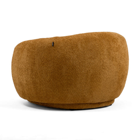 Divani Casa Andrew Modern Orange Fabric Swivel Accent Chair Model VGEV-B1830-CHR-ORG