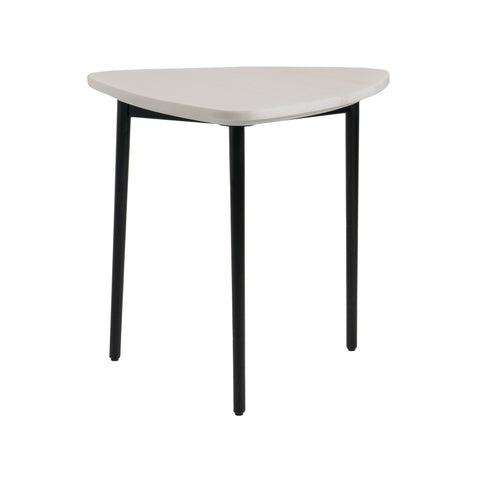 Modrest Andros White Marble & Black Metal End Table Model VGGMM-ET-1582-WHT-ET