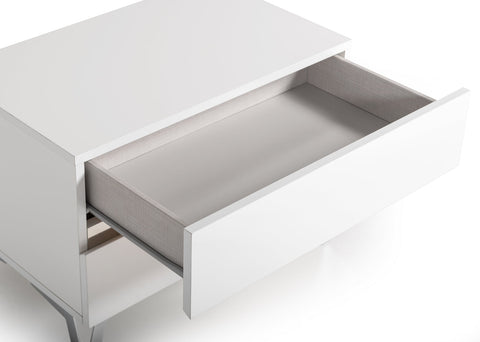 Nova Domus Angela Italian Modern White Eco Leather 4 Piece Bedroom Set