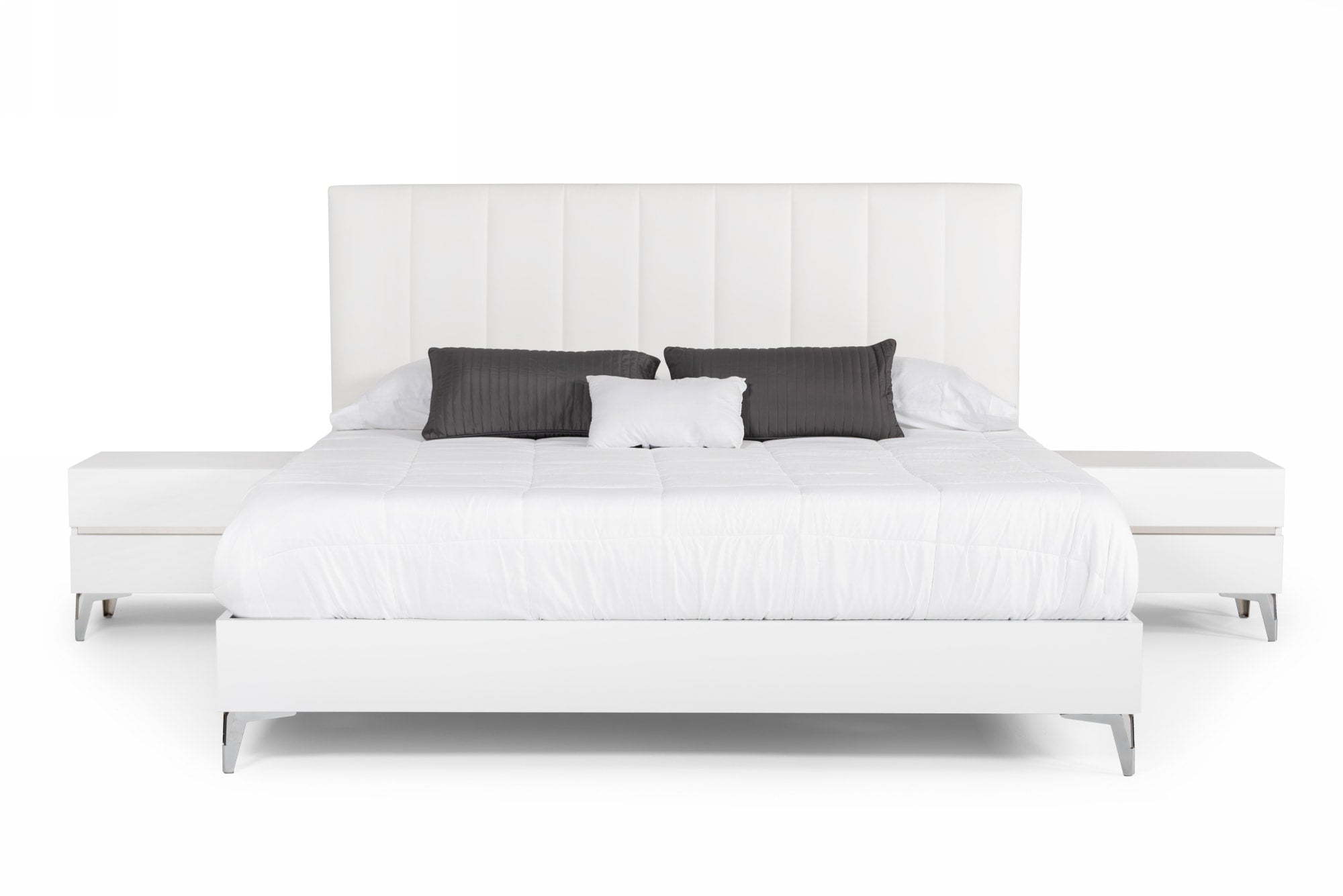 Nova Domus Angela Queen Italian Modern White Eco Leather Bedroom Set Model VGACANGELA-SET-Q