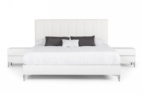 Nova Domus Angela Queen Italian Modern White Eco Leather Bedroom Set Model VGACANGELA-SET-Q
