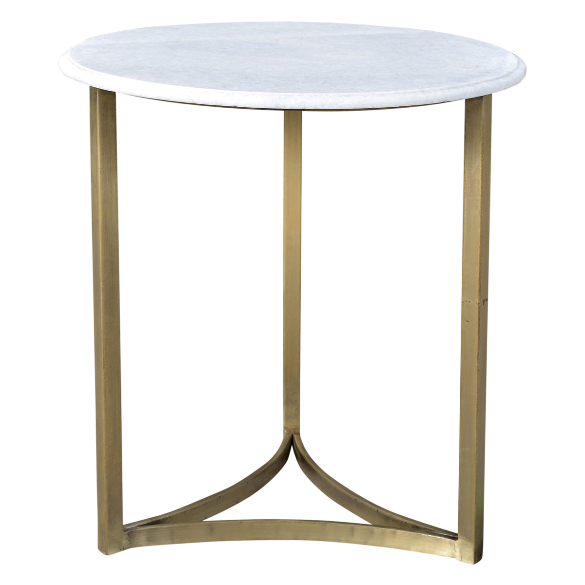 Stanford Brass Finish and White Marble Top Side Table