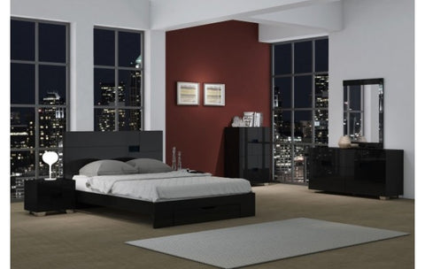 Aria - Black 4PC Bedroom SetModel:  ARIA-SET-BLACK
