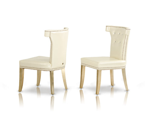 A&X Beatrice White Leather Dining Chair Model VGUNAC043