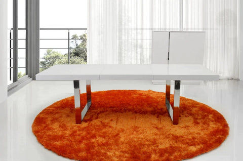 A&X Skyline White Crocodile Extendable Dining Table By VIG Furniture