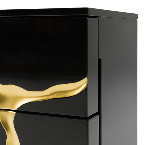 Modrest Aspen Modern Wide Black And Gold Nightstand Model VGVCN1801-BLKX-NS-W
