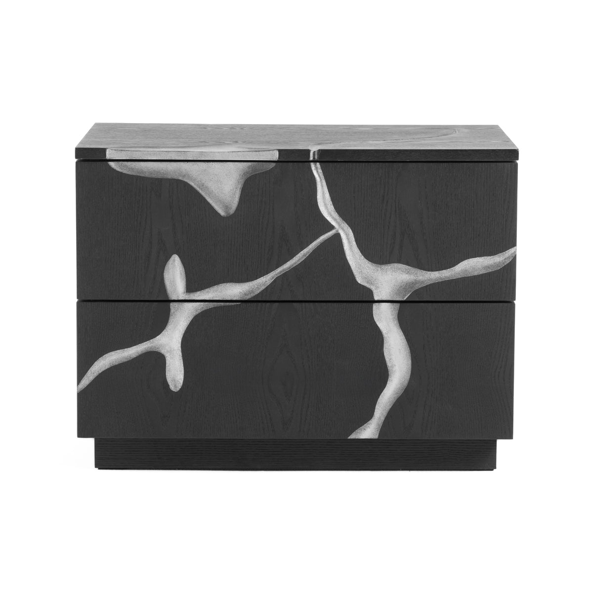 Modrest Aspen Modern Matte Brown Ash & Silver Nightstand Model VGVCN1801-NS
