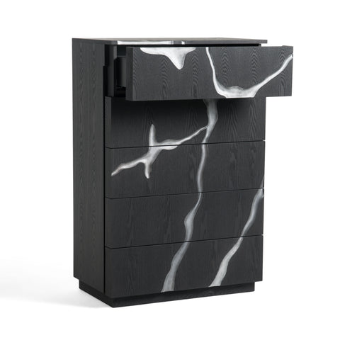 Modrest Aspen Modern Matte Brown Ash & Silver Chest Model VGVCJ1801-5H