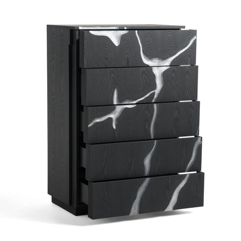 Modrest Aspen Modern Matte Brown Ash & Silver Chest Model VGVCJ1801-5H