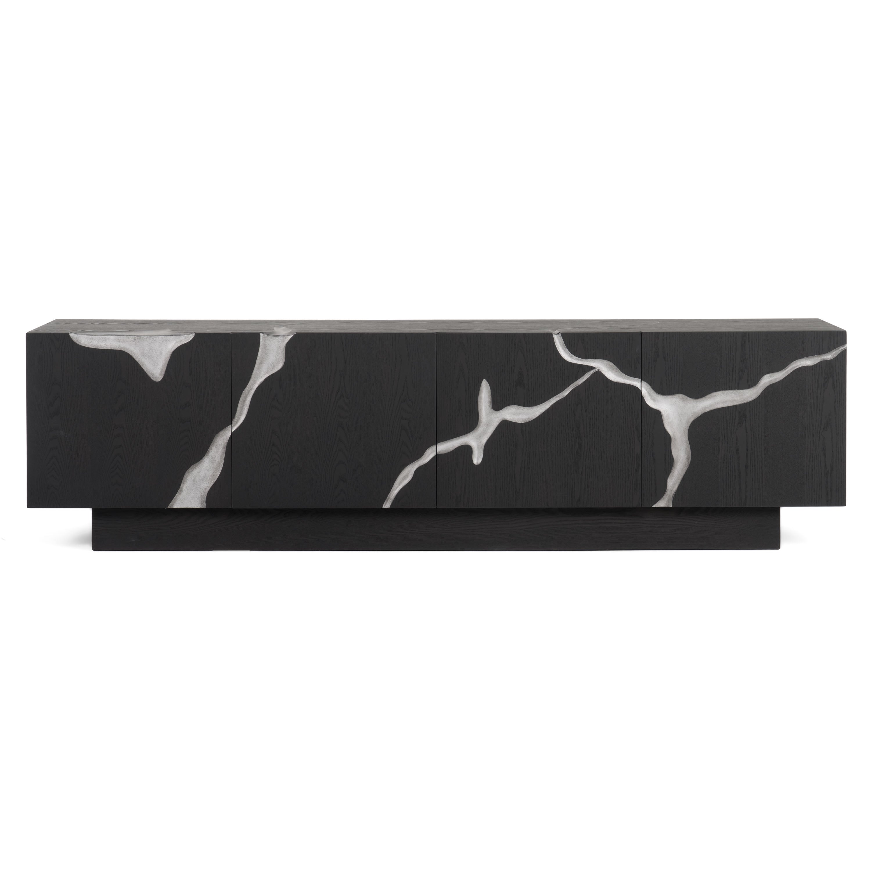 Modrest Aspen Modern Matte Brown Ash & Silver Tv Stand Model VGVCTV1801-BRN