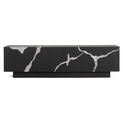 Modrest Aspen Modern Matte Brown Ash & Silver Tv Stand Model VGVCTV1801-BRN