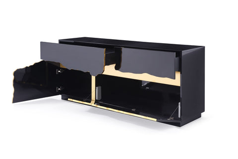 Modrest Aspen Modern High Gloss Black & Gold Buffet By VIG Furniture