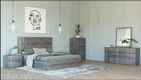 Eastern King Nova Domus Asus Italian Modern Elm Grey Bed Model VGACASUS-BED-GRY-2-EK