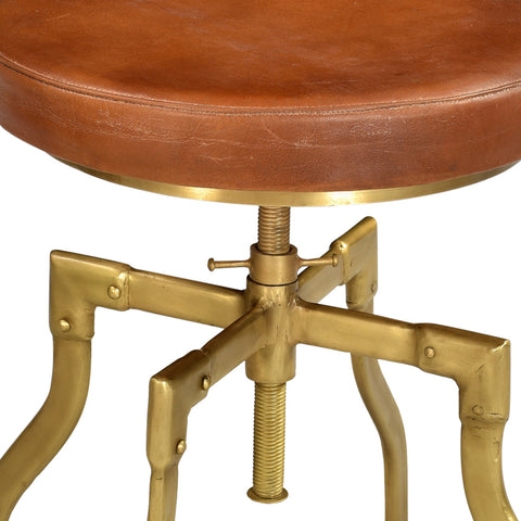 Hobbs Hazelnut and Antique Brass Finish Counter Stool
