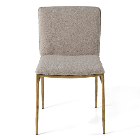 Modrest Atlanta Modern Beige Fabric & Brass Dining Chair Model VGMY-3739-BGE