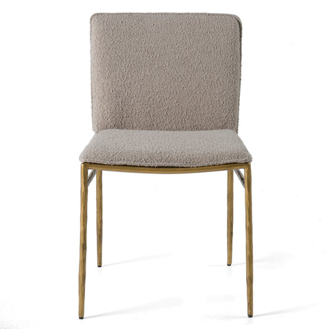 Modrest Atlanta Modern Beige Fabric & Brass Dining Chair Model VGMY-3739-BGE
