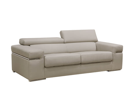 Divani Casa Atlantis Modern Light Grey Bonded Leather Sofa Model VGEV8020-GRY-SOFA
