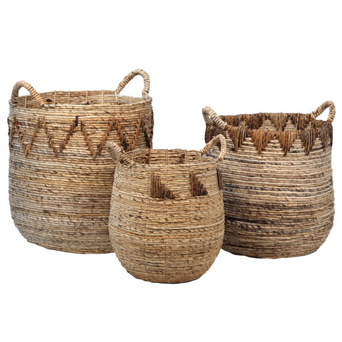 Moana Natural Finish Basket Set Of 3