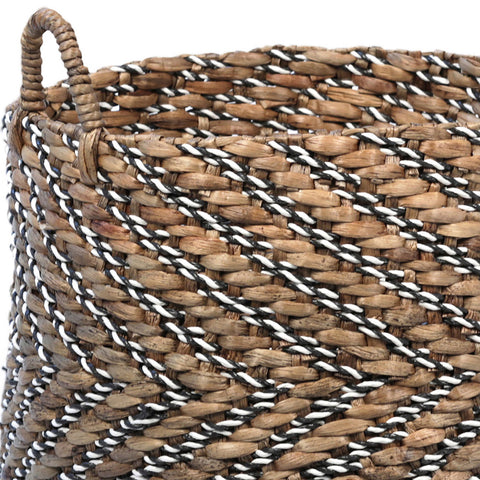 Raeni Natural Finish with White and Black Accents Basket