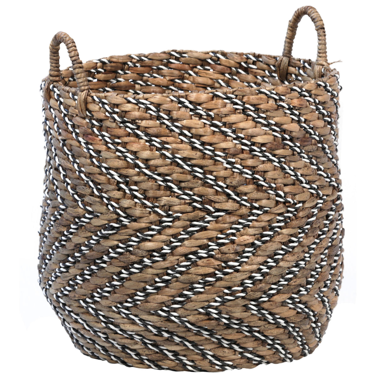 Raeni Natural Finish with White and Black Accents Basket