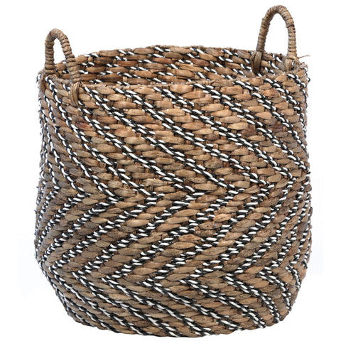 Raeni Natural Finish with White and Black Accents Basket