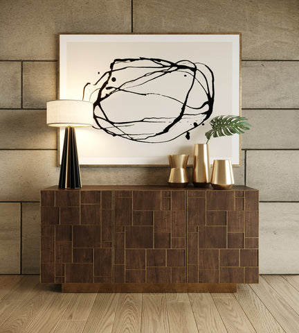 Modrest Auer Brown Oak & Gold Buffet Model VGGM-B-VALDERA-BT