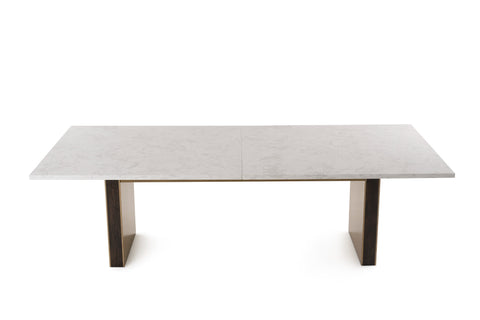 Modrest Auer White Marble & Gold Dining Table Model VGGM-DT-VALDERA-DT