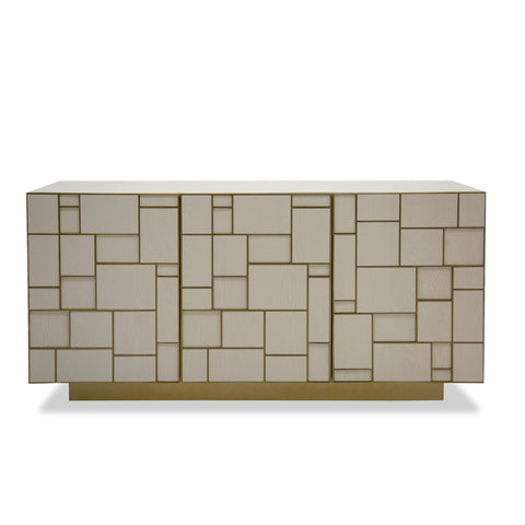Modrest Auer Mid Century Modern Cream Ash & Gold Buffet Model VGGMW-1603A-CRM