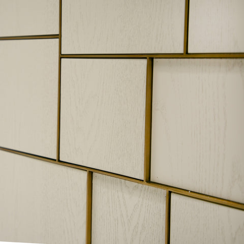 Modrest Auer Mid Century Modern Cream Ash & Gold Buffet Model VGGMW-1603A-CRM