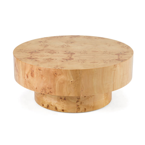 Modrest August Modern Burl Round Coffee Table Model VGMY-5377-R